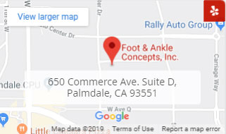 foot ankle Palmdale office map
